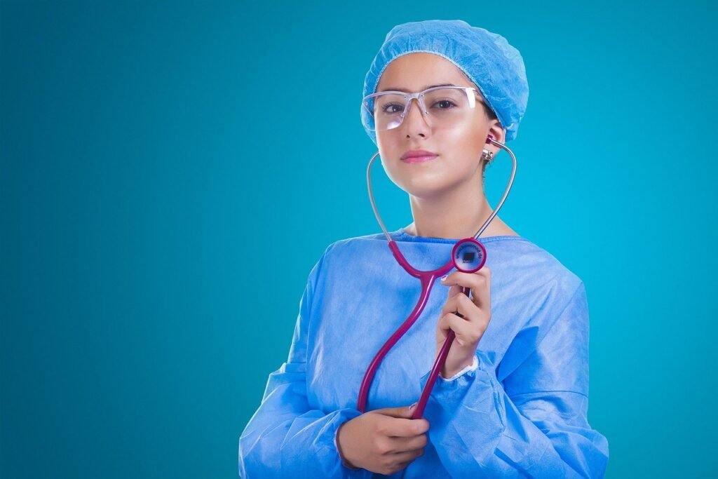 Healthcare professional holding a stethoscope